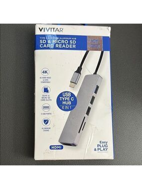 Vivitar USB Type C Hub with SD Card Reader New (Open Box)